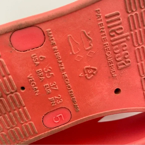 Melissa vegan sun venice platform sandals red/orange women’s Size 6 - Picture 11 of 11